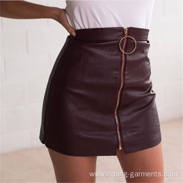 Women Party Skirt New Fashion Summer PU Skirt